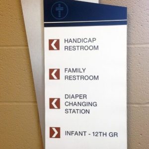 Aluminum Restroom Directional Sign