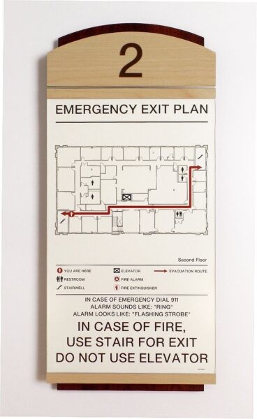 Exit Sign- Acrylic Evacuation Plan