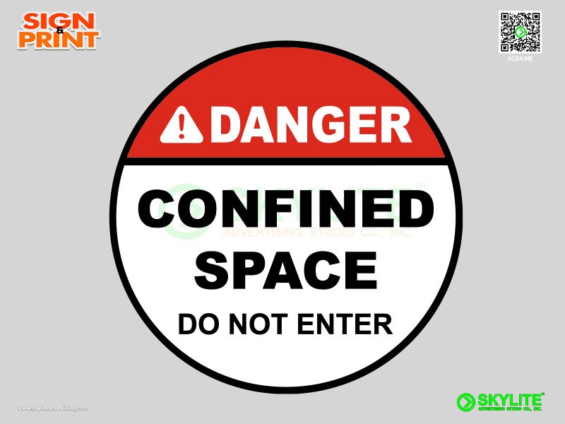Confined Space Do Not Enter Floor Safety Sign