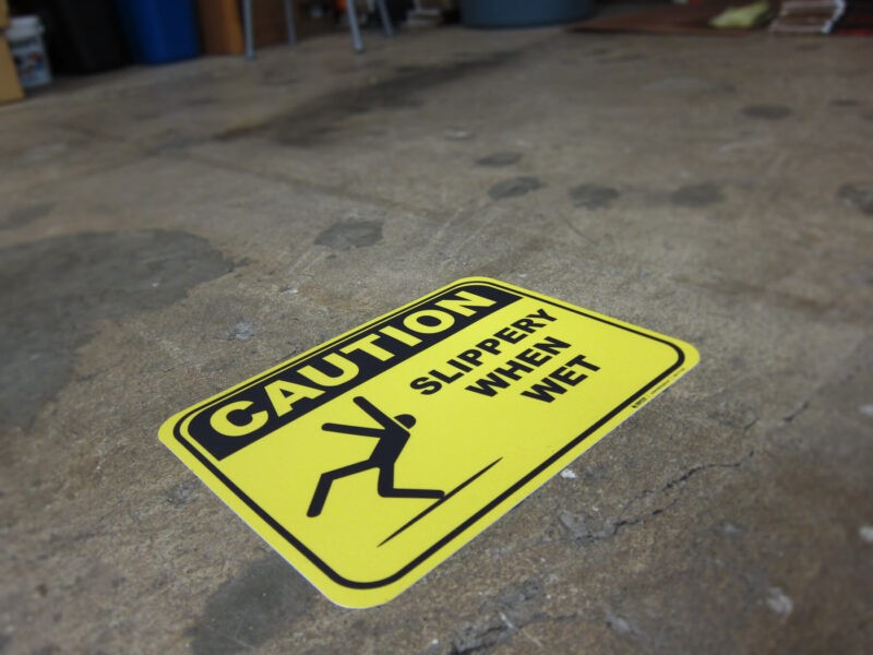Slippery When Wet Floor Sign