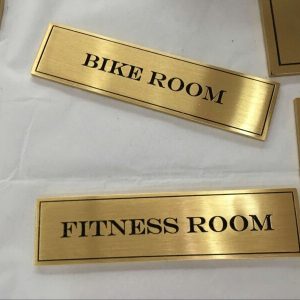 Door Sign- Gold Plated Brushed Steel