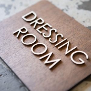 Room Sign- Laser Cut Acrylic on Wood