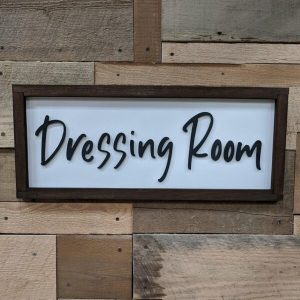 Room Sign- Laser Cut Acrylic with Wooden Frame