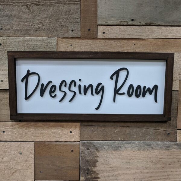 Room Sign- Laser Cut Acrylic with Wooden Frame