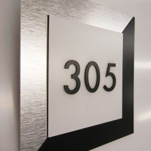 Room Number Sign- Laser Cut Acrylic on Aluminum
