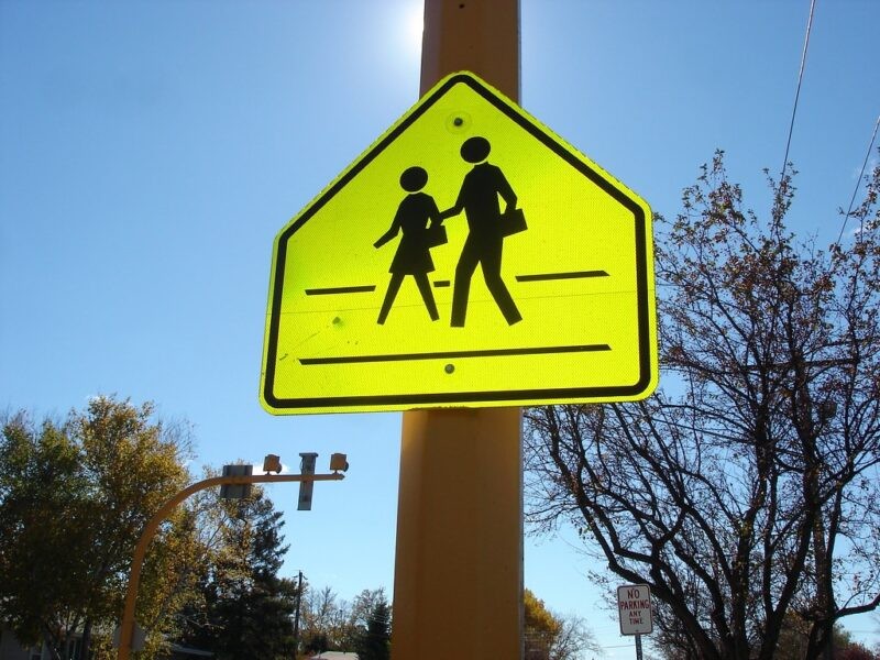 School Warning Sign- Pedestrian Crossing