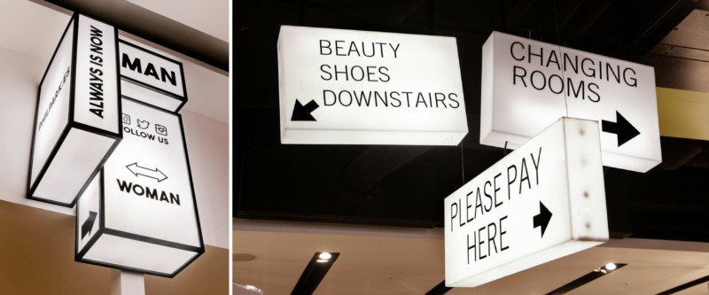 Hanging Cube Acrylic Directional Sign