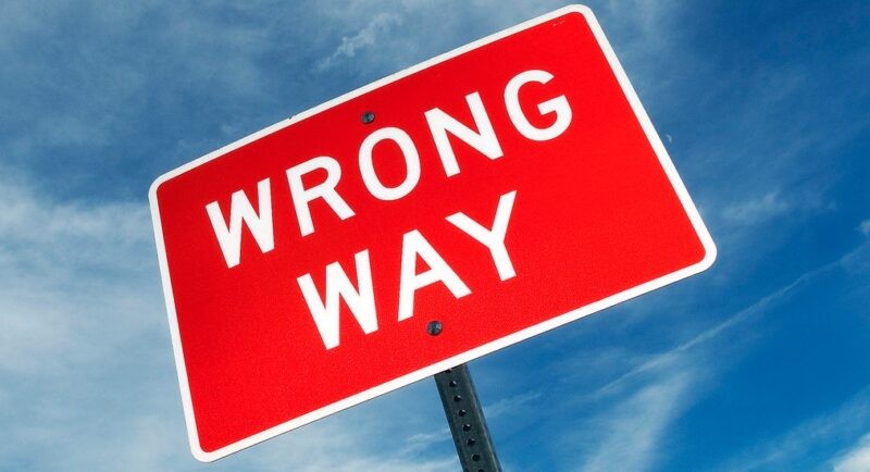 Traffic and Street Sign- Reflective Wrong Way