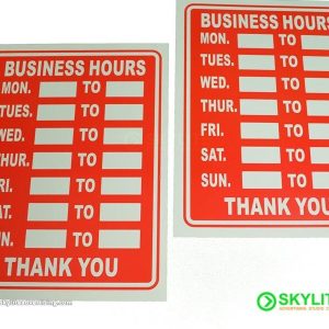 Acrylic Business Hours Sign