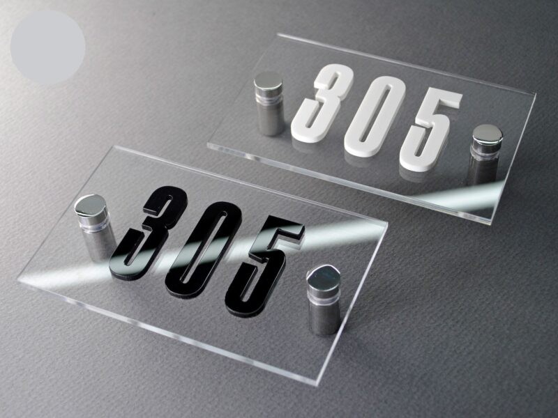 Door Sign- Clear Acrylic with Embossed Letter