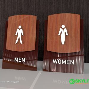 Bathroom Sign - Laser Cut Acrylic with Acrylic Backing