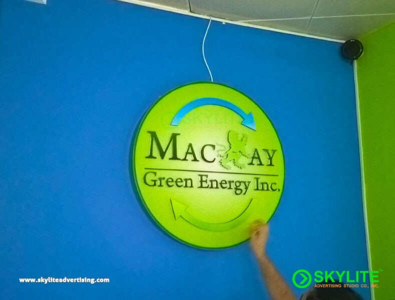 Circular Lightbox Sign with Laser Cut Letters