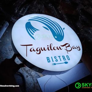 Circular Lightbox Sign Single Faced with Front Back Lighting