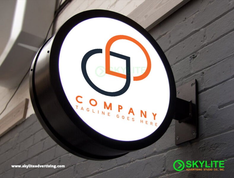 Wall Mounted Circular Lightbox Directional Sign