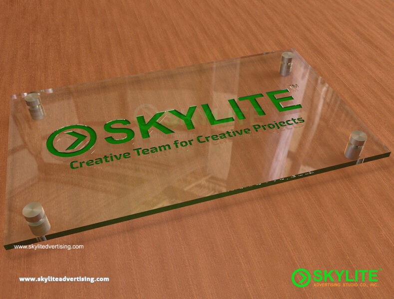 Acrylic Laser Etching Logo Sign