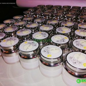 Cream Glass Container UV Printing