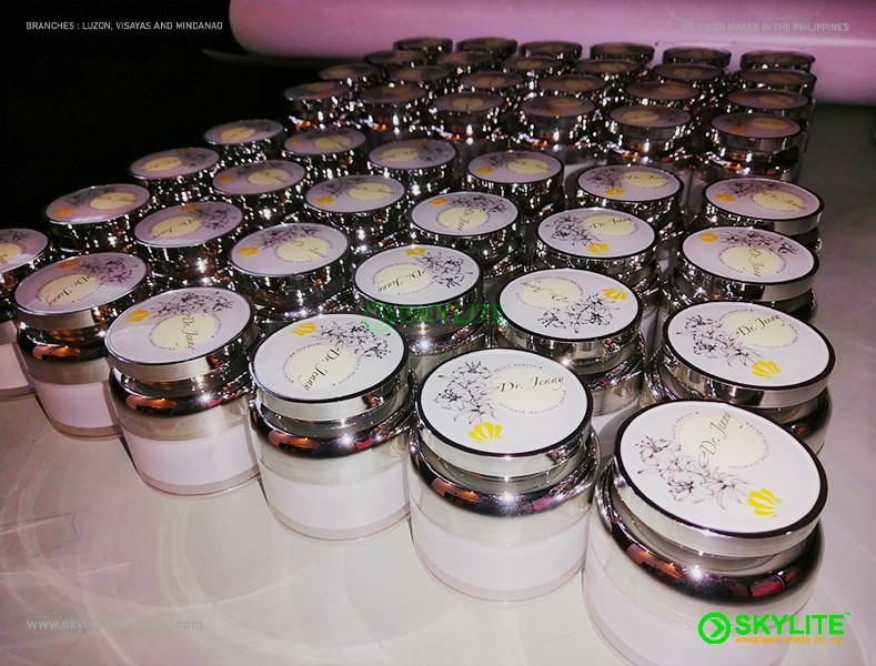 Cream Glass Container UV Printing