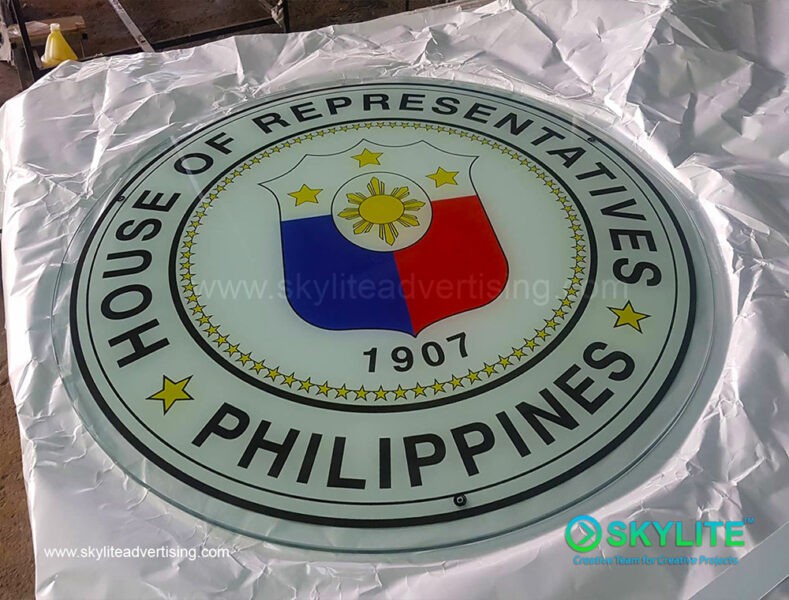 Reversed UV Printed Logo Glass Signage