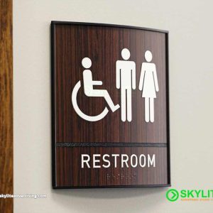 Bathroom Sign - Curved Acrylic with Laminates